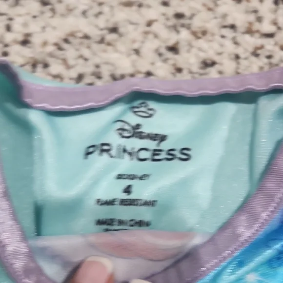 Toddler Girls Disney Princess Nightgown Arial Aqua and Lavender Dress - Picture 5 of 6